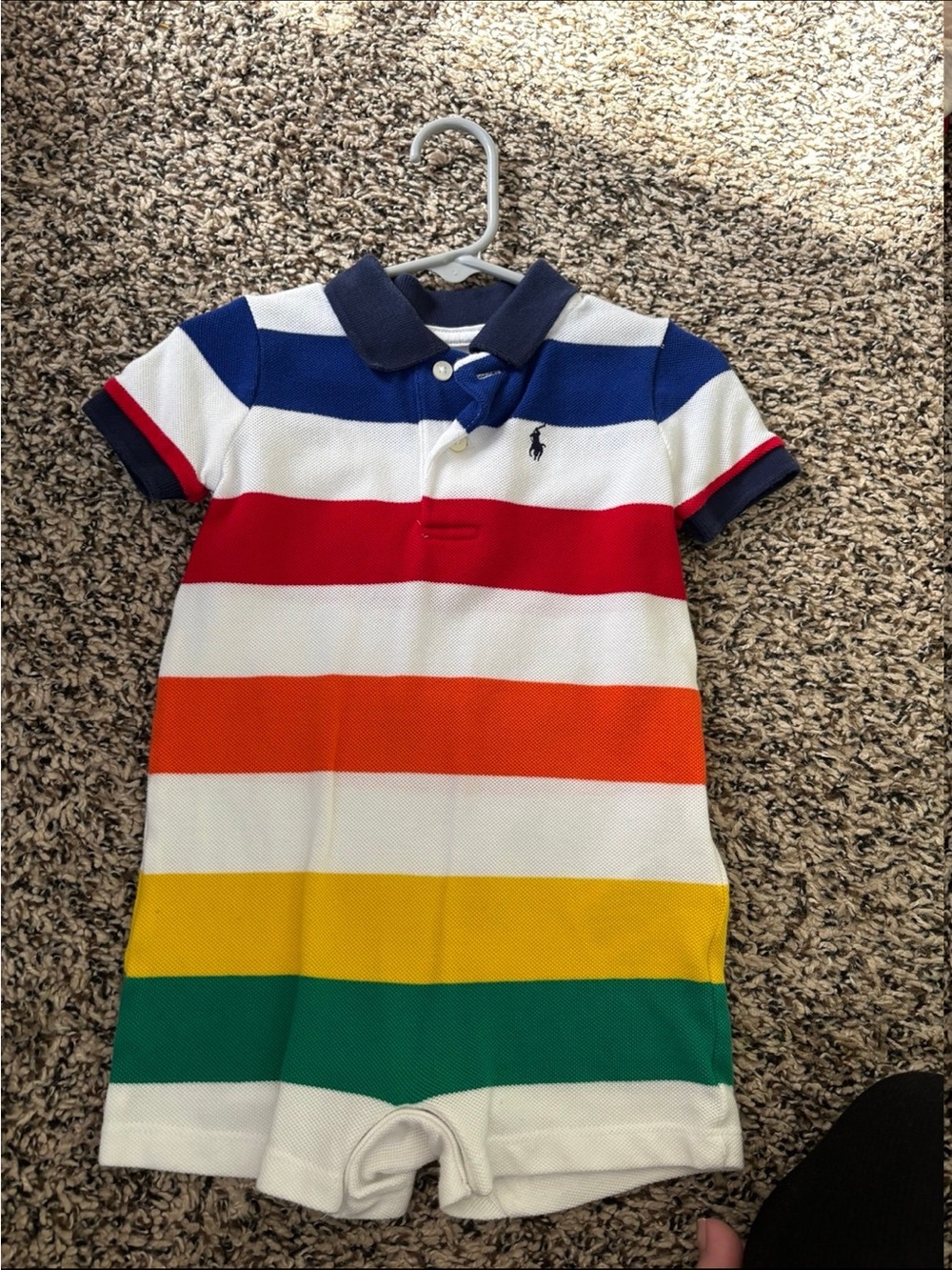 Ralph Lauren Kids' Striped Polo Romper - Multicolor